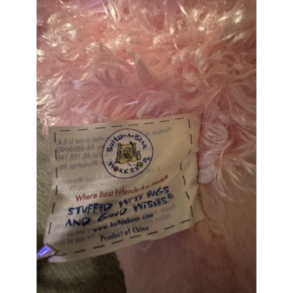 Build A Bear Pink French Poodle Dog Crochet Shawl Stuffed Animal Plush HTF BABW - Picture 14 of 16